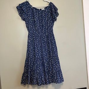 Blue flowy MIDI dress j crew